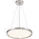 ML LED 15 inch Brushed Nickel Pendant Ceiling Light, Round